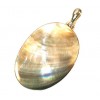 Zilveren kettinghanger Oval Brown Shell